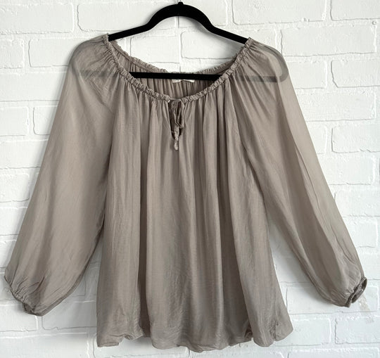 Serena Silk Blend Peasant Blouse