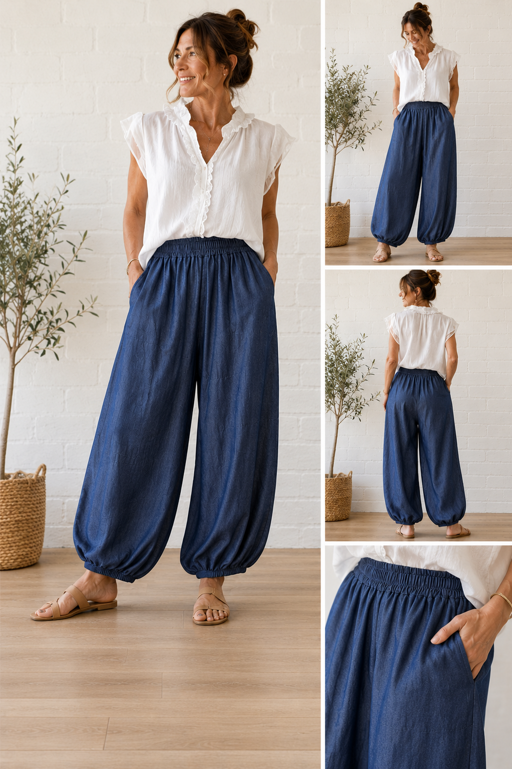 Chambray Balloon Pants