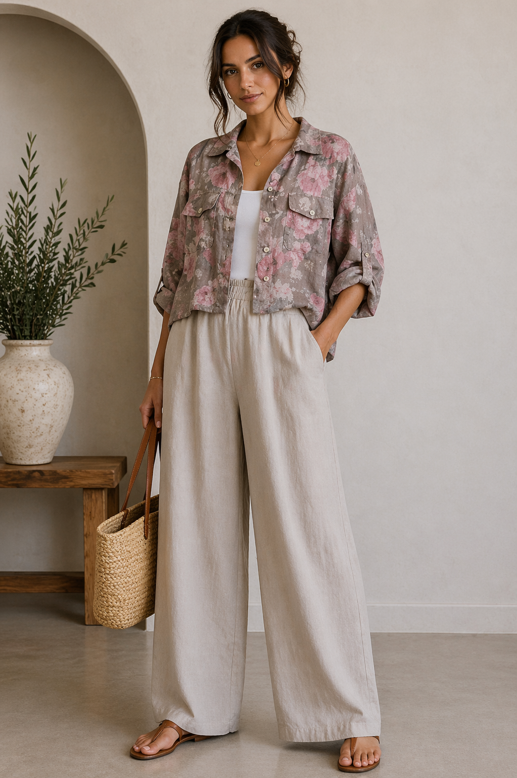 Rosé Garden Linen Jacket
