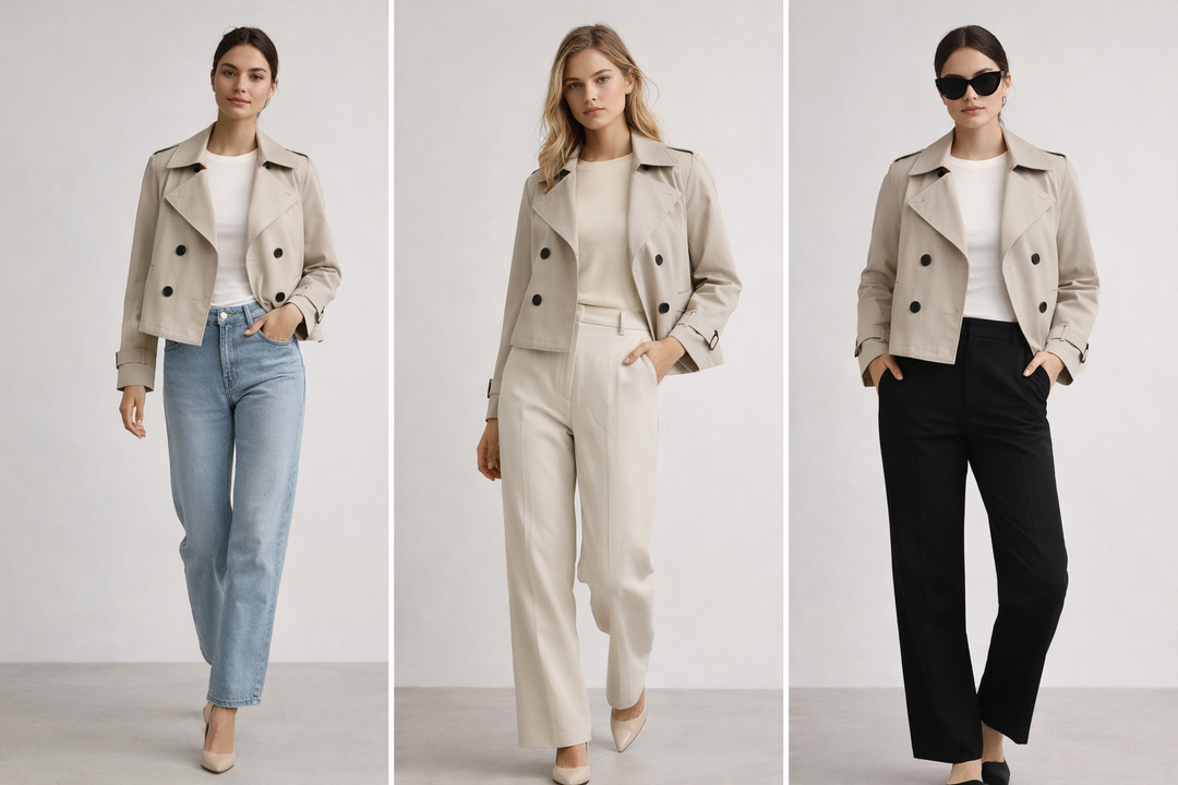 Bludeisie Cropped Trench Jacket