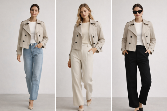 Bludeisie Cropped Trench Jacket