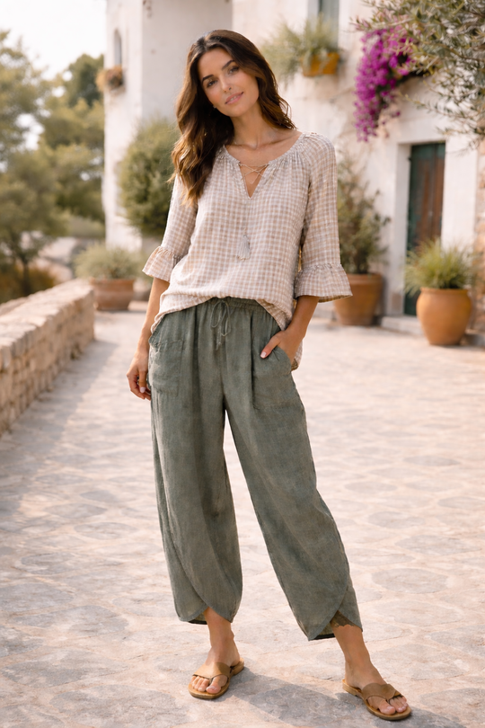 Linen Tulip Pants