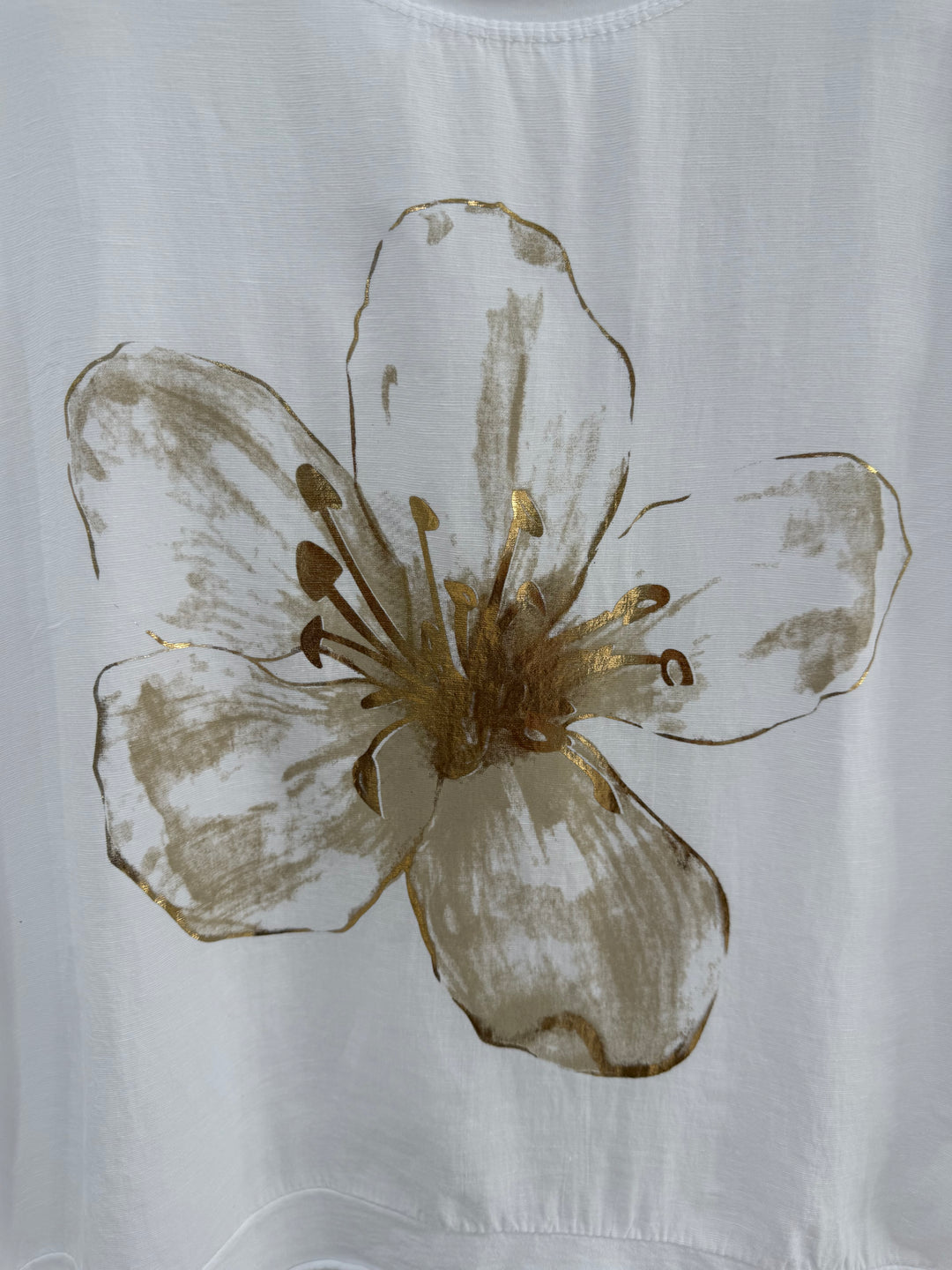 Golden Magnolia Linen Blend Top | Made in Italy