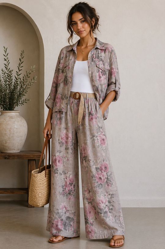 Rosé Garden Linen Jacket