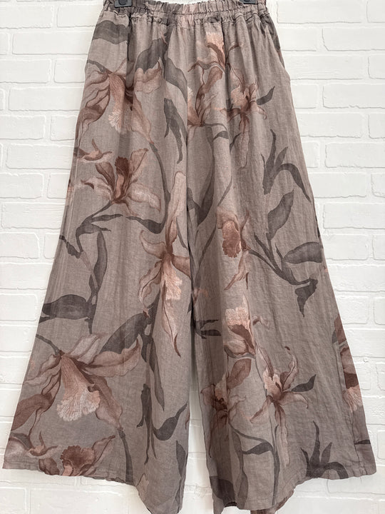 Floral Palazzo  Linen Pants