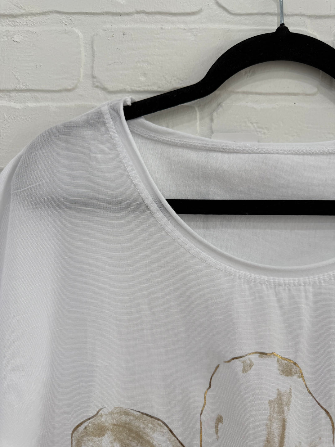 Golden Magnolia Linen Blend Top | Made in Italy