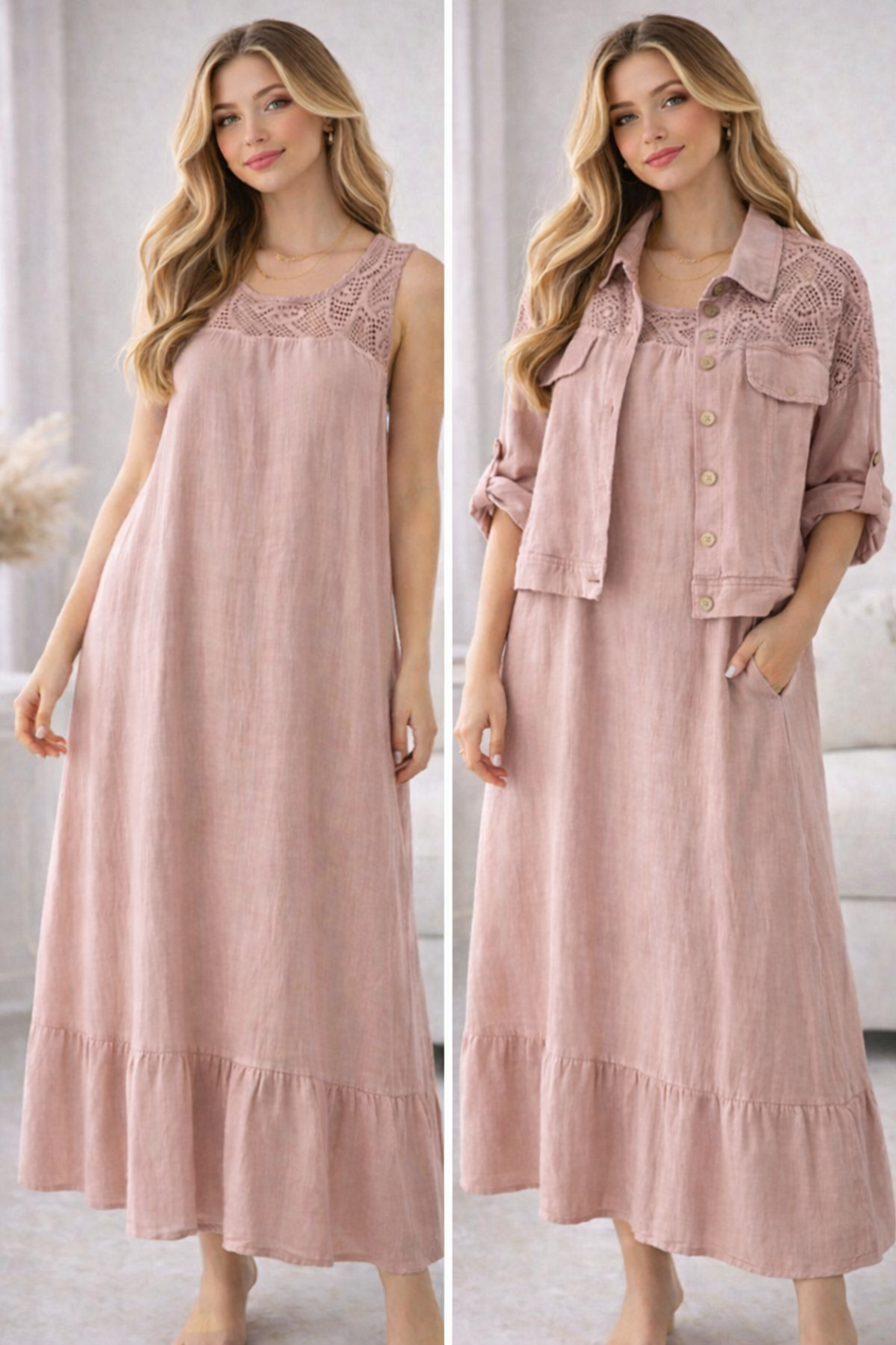 Celine Linen Dress Set