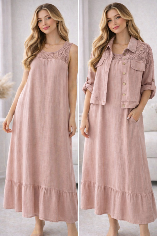 Celine Linen Dress Set