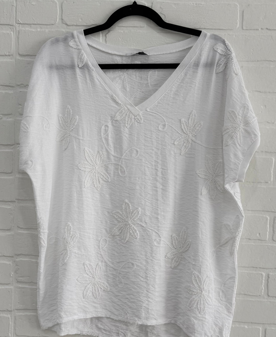 Capri Bloom Embroidered Top