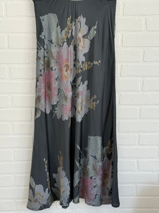 Floral Satin Skirt