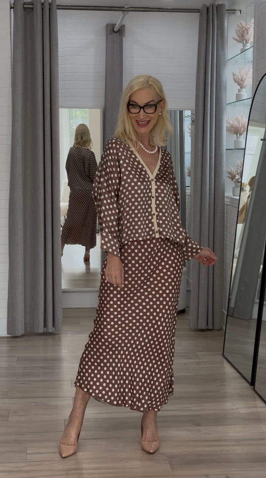 Milano Dot Satin Set