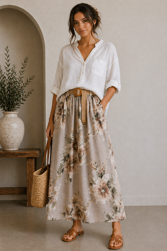 Wildflower Linen Skirt