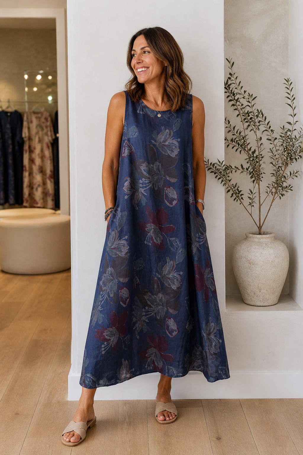 Florentina Bloom Linen Dress