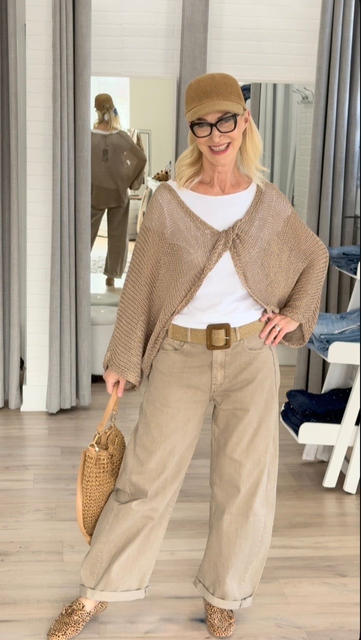 3D Denim Barrel Pants