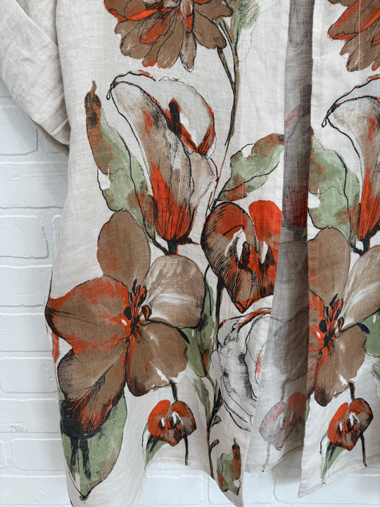 Floral Linen Kimono