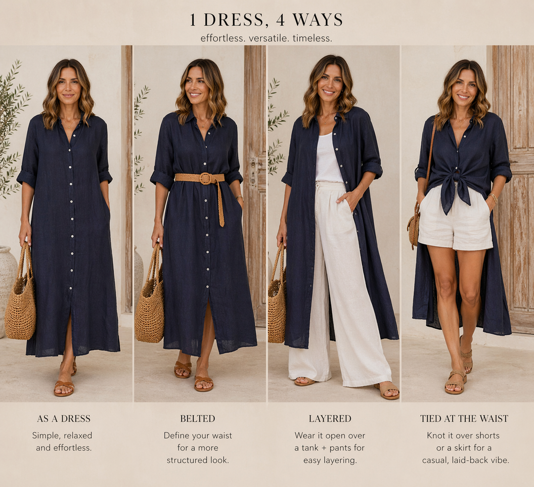Monaco Linen Shirt Dress
