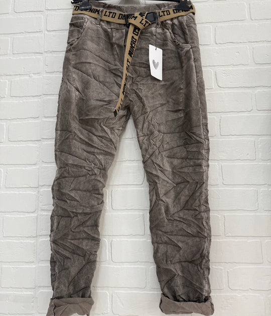Faux Suede Jogger Pants