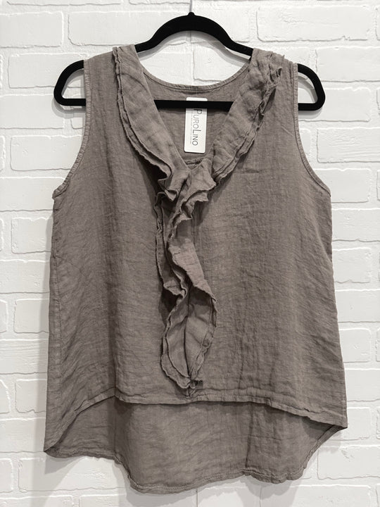 Marina Sleeveless Double Ruffle Top
