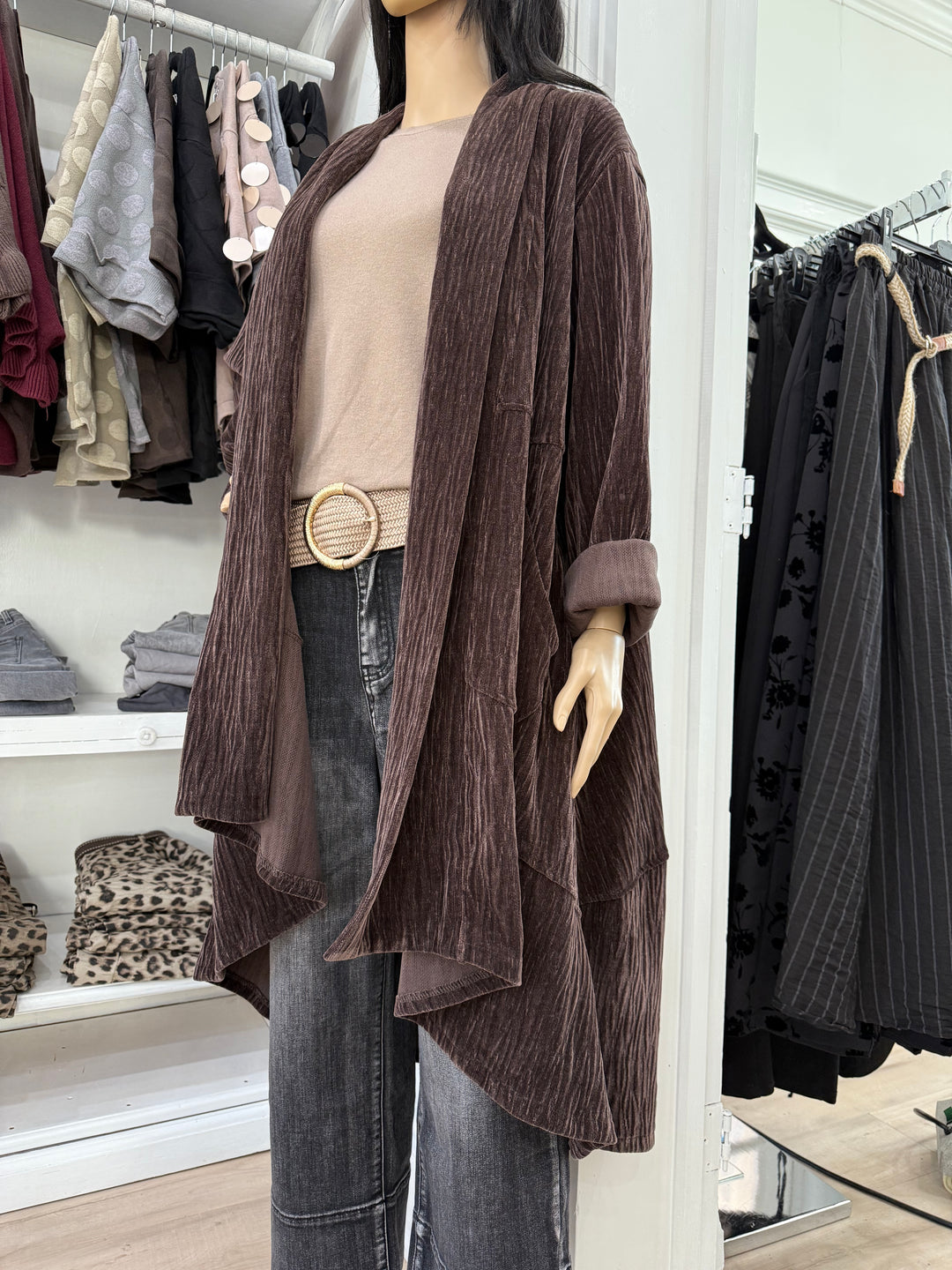 Italian Velour Drape Coat