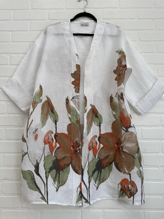 Floral Linen Kimono