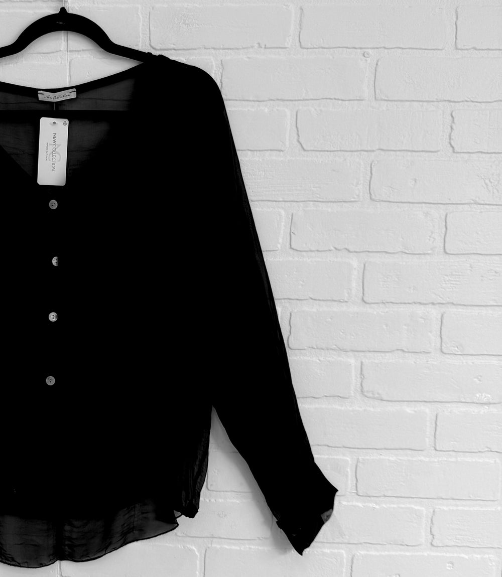Elena Buttoned Silk Blend Blouse