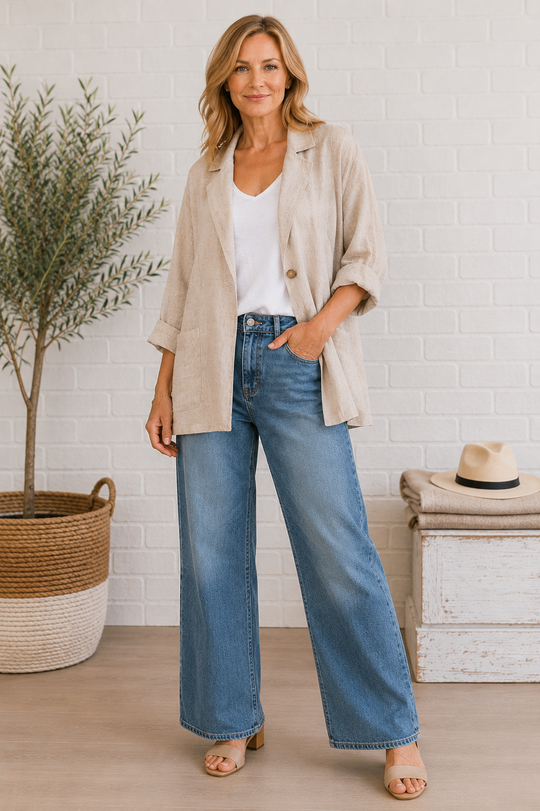 Luca Oversized Linen Blazer