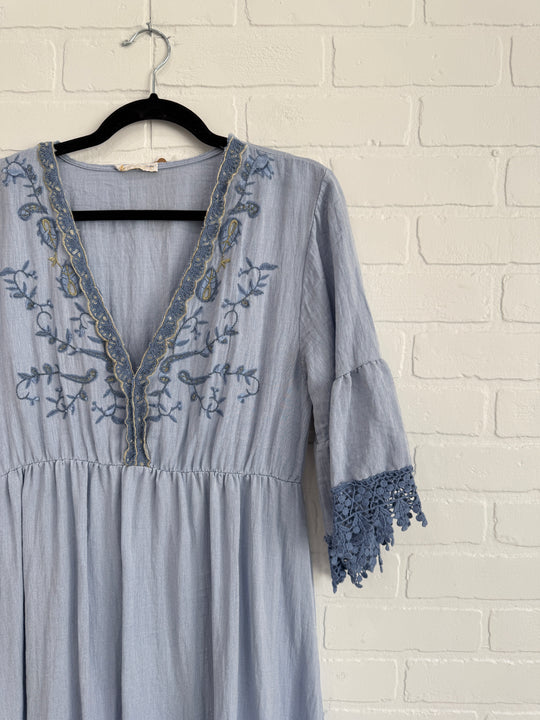 Embroidered Boho Maxi Dress