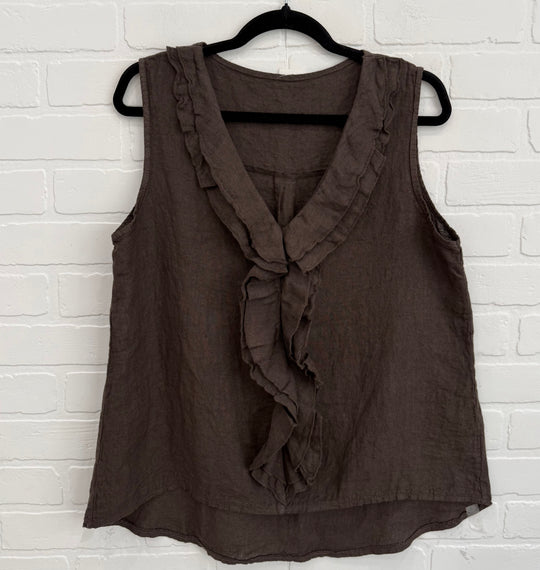 Marina Sleeveless Double Ruffle Top