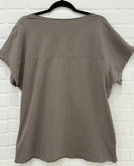Golden Magnolia Linen Blend Top | Made in Italy