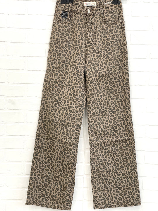 Animal print jeans