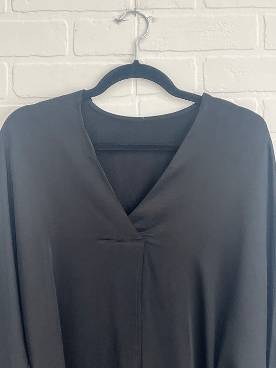 Belle V-neck satin blouse