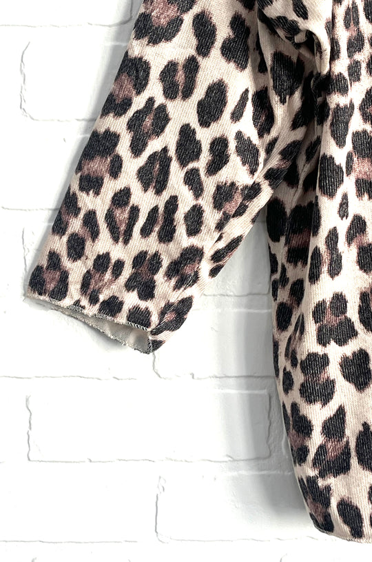 Animal print v-neck sweater