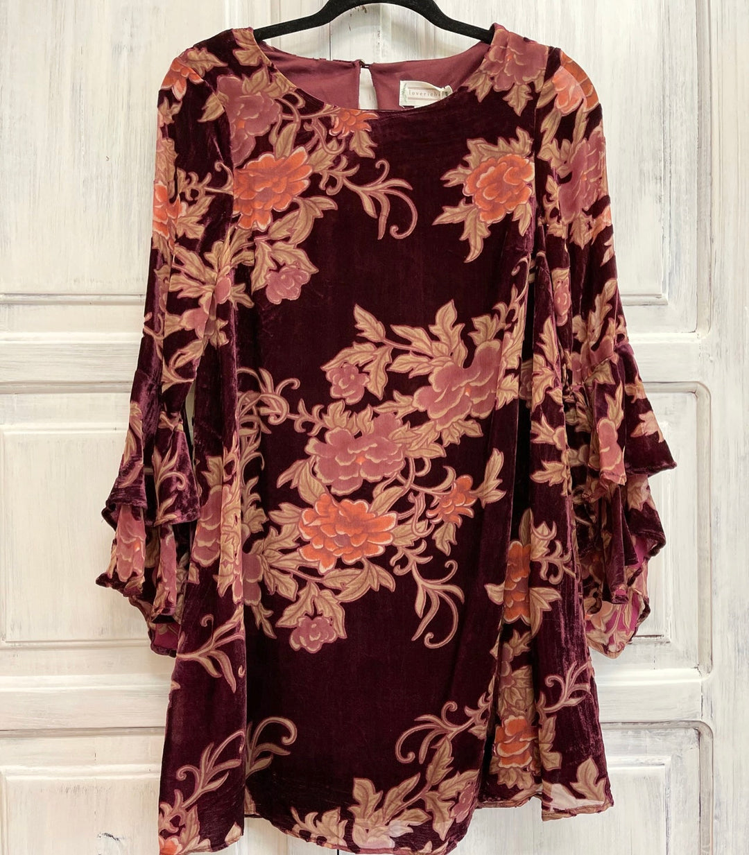 Floral velvet tunic