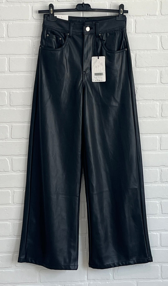 M’Sara Wide Leg vegan leather pants