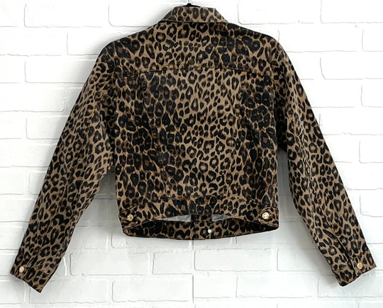 Leopard print denim jacket