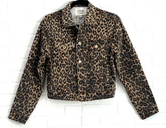 Leopard print denim jacket