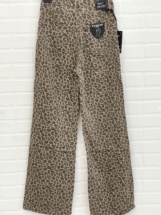 Animal print jeans