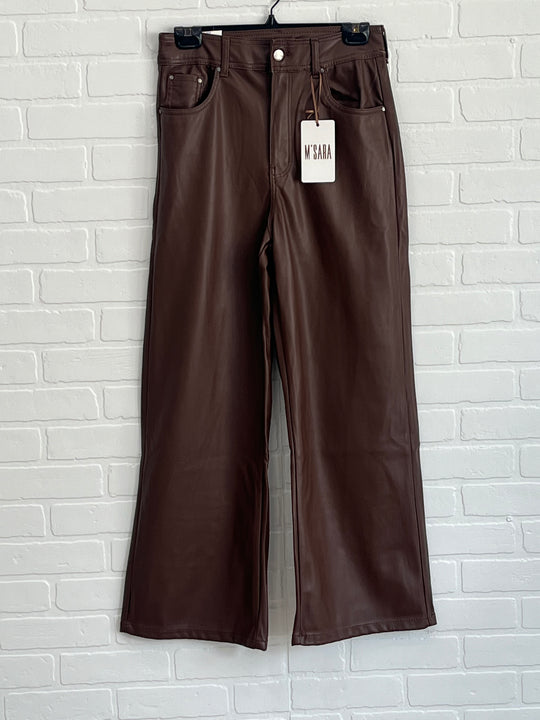 M’Sara Wide Leg vegan leather pants