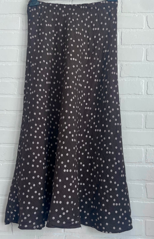 Polka Dot Linen Skirt