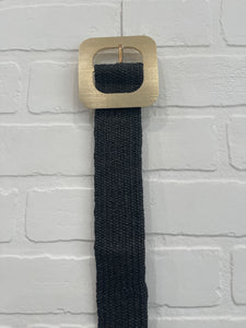 Square gold buckle belt