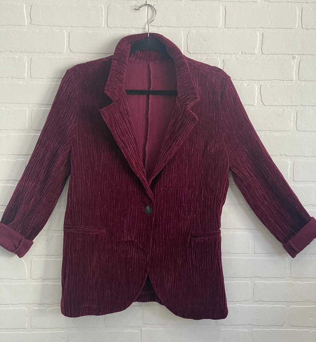 Textured Velour Blazer