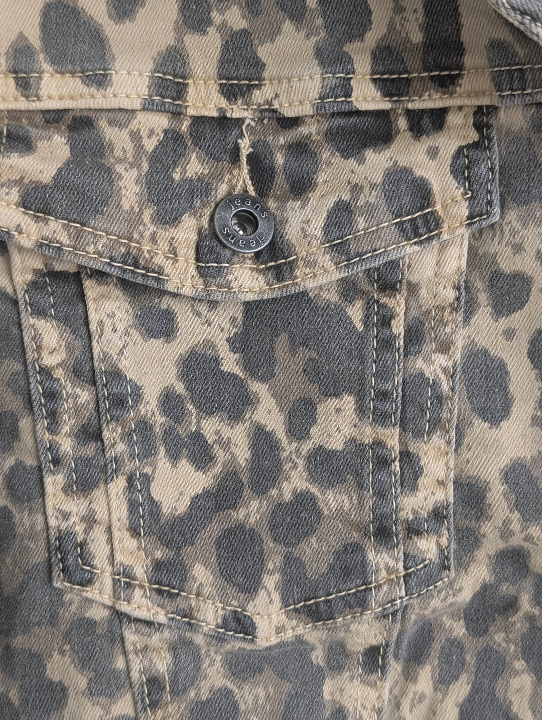 Animal print denim jacket