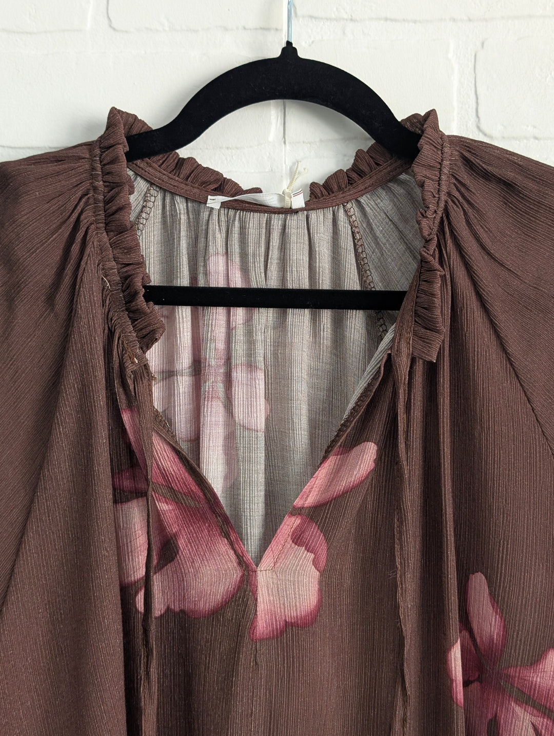 Mocha Blossom Peasant Blouse