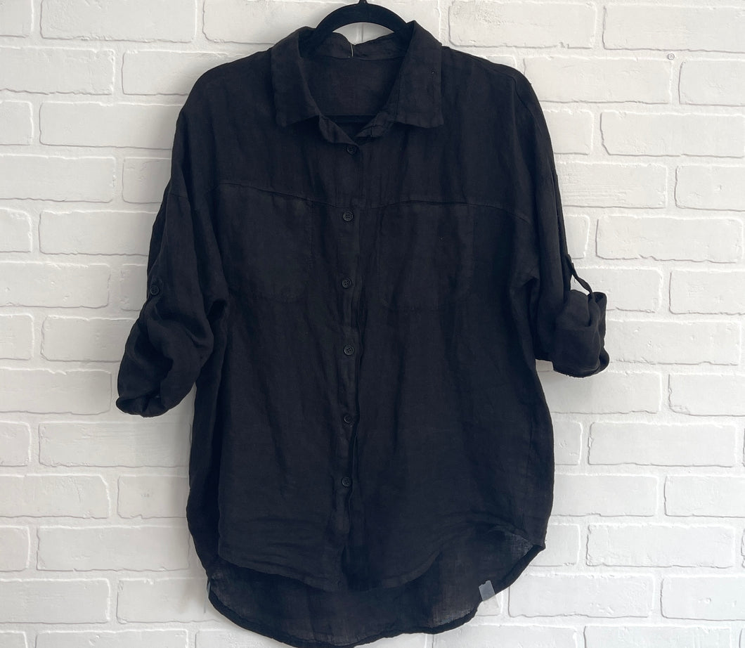Black Linen Shirt
