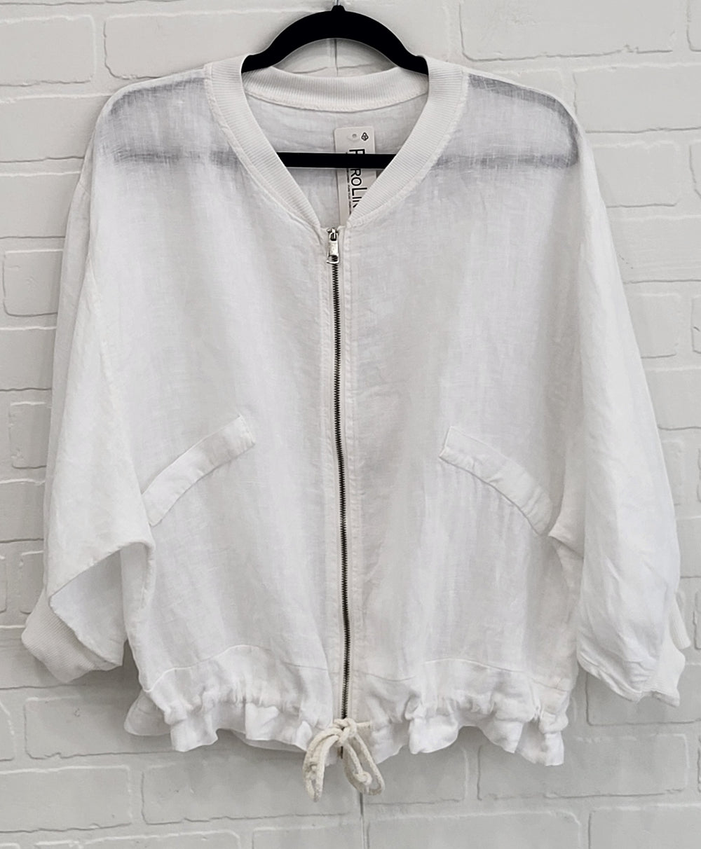 Florence Linen Zip Up Jacket