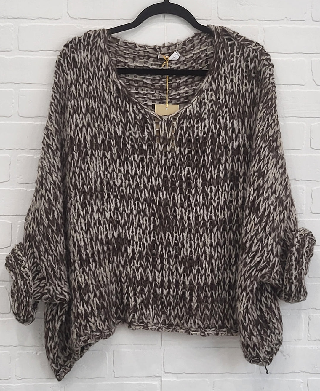 SinsTricot Open-Knit V-Neck Sweater