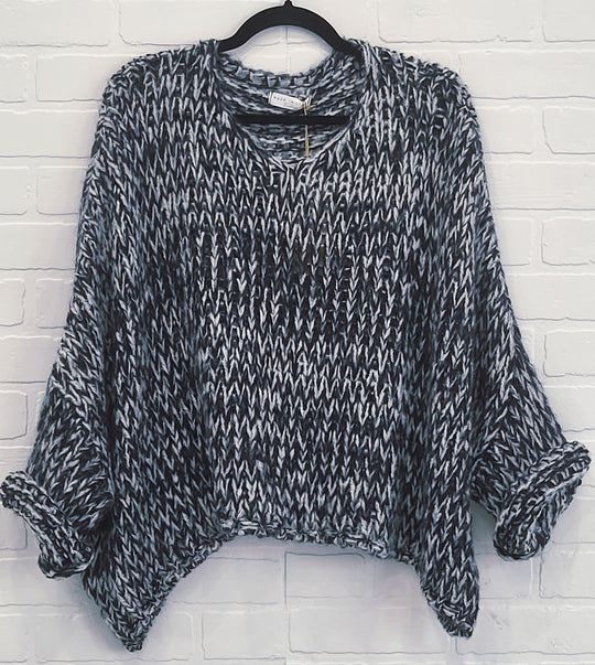 SinsTricot Open-Knit V-Neck Sweater