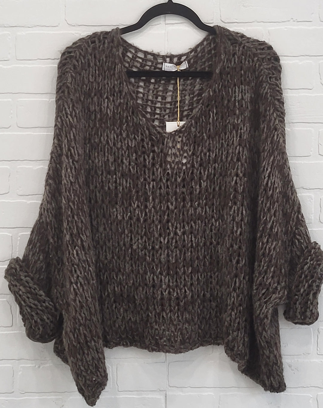 SinsTricot Open-Knit V-Neck Sweater