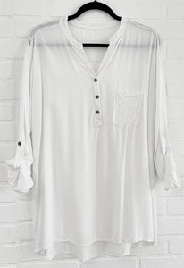 Long shirt with clear sequins details