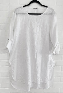 Embroidered linen tunic
